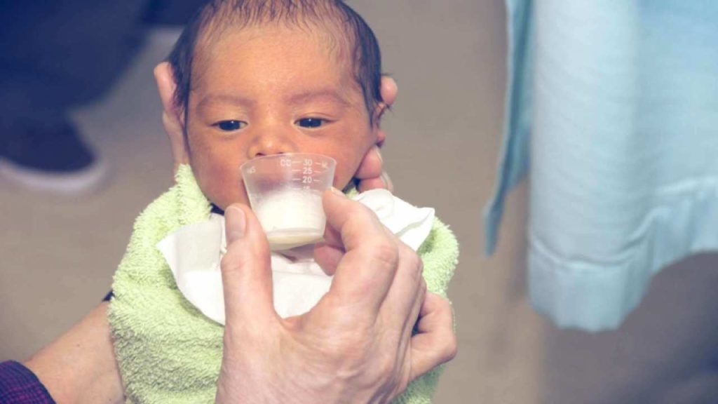 leite no copinho para recém-nascido