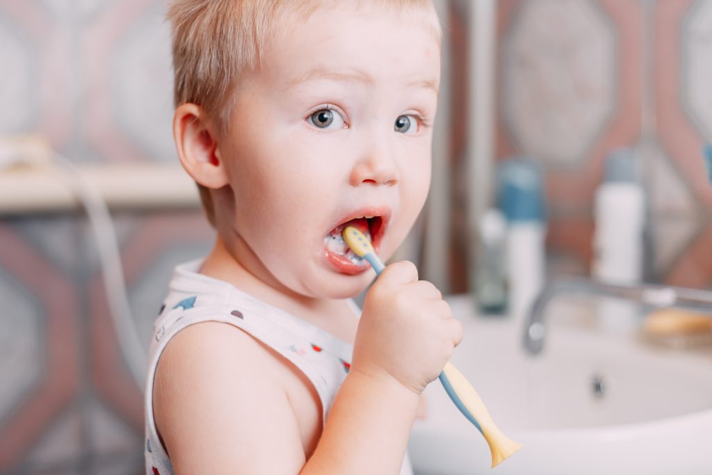 menino como cuidar dos dentes do bebê de 1 ano